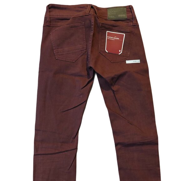Retro Vintage G-Star Raw Lynn Skinny Burgundy Denim Jeans Pants Sz 26 x 34 NWT - Picture 8 of 11